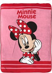 img 4 attached to 🐭 Disney Minnie Mouse Big Eyed Girl Raschel Blanket - 60 x 80 inch Size, Fade Resistant & Super Soft Kids Bedding - Official Disney Product