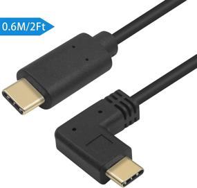 img 3 attached to 🔌 Премиум 2 фута Угловой USB C к USB C кабель: Poyicott 90 градусов мужской на мужской USB 3.1 Тип C быстрая зарядка для ноутбука, планшета и мобильного телефона