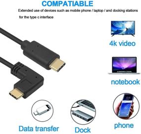 img 1 attached to 🔌 Премиум 2 фута Угловой USB C к USB C кабель: Poyicott 90 градусов мужской на мужской USB 3.1 Тип C быстрая зарядка для ноутбука, планшета и мобильного телефона