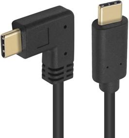 img 2 attached to 🔌 Премиум 2 фута Угловой USB C к USB C кабель: Poyicott 90 градусов мужской на мужской USB 3.1 Тип C быстрая зарядка для ноутбука, планшета и мобильного телефона