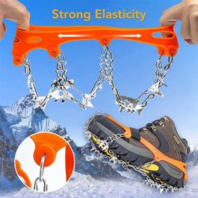 img 2 attached to 🥾 Dream28 Crampons Ice Cleats: The Ultimate 28-Spiked Stainless Steel Solution for Hiking Boots, Shoes, and Outdoor Winter Activities - Unmatched Anti-Slip Protection for Men and Women in Trekking, Jogging, Mountaineering, Fishing, and More!