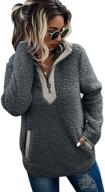 stay cozy and stylish with aqothes women's casual zipper sherpa fleece pullover sweatshirt логотип