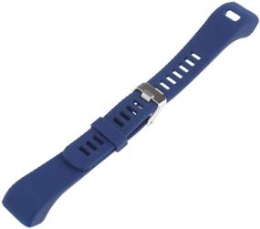 img 1 attached to 🔵 Premium Blue Replacement Watch Strap with Embossing - SING F LTD Sports Band Bracelets Wrist Straps