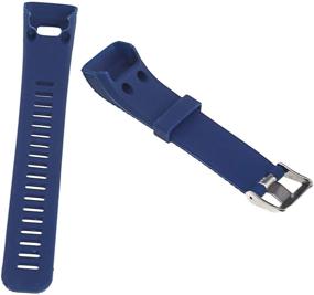 img 2 attached to 🔵 Premium Blue Replacement Watch Strap with Embossing - SING F LTD Sports Band Bracelets Wrist Straps