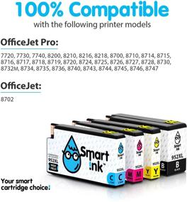 img 2 attached to 🖨️ Smart Ink Compatible Ink Cartridge Replacement for HP 952 XL 952XL - 4 Combo Pack for OfficeJet Pro 8710 8720 8740 8715 8210 7740 7720 8700 8730 8725 (Black, Cyan, Magenta, Yellow)