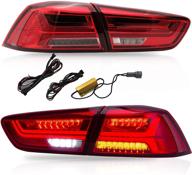 фонари задние vland для mitsubishi lancer evo x 2008-2020 - последовательные указатели поворота, полностью светодиодные, подключение plug-and-play - красные, не подходят для lancer fortis/lancer io. логотип