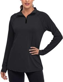 img 1 attached to 🏕️ Cestyle Women's Lightweight Pullover for Outdoor Hiking & Workout - UPF 50+ Long Sleeve 1/4 Zip Tops