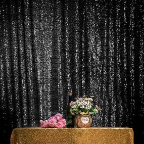 img 2 attached to Sparkly Black Sequin Backdrop Curtain: 2FTx8FT, 2 Panels JYFLZQ Photography Background Drapes for Glamorous Birthday, Wedding, and Party Photo Booths