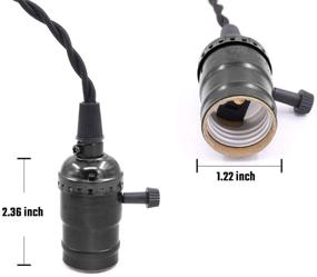 img 2 attached to 💡 Vintage Pendant Light Cord Kit with Switches - 4 E26/E27 Industrial Lamp Sockets for Kitchens, Dining Rooms, Bars, Restaurants (Black)