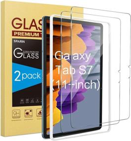 img 4 attached to Premium Tempered Glass Screen Protector for Samsung Galaxy Tab S7 11 inch - 2 Pack with Alignment Frame - SPARIN