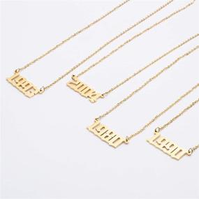 img 3 attached to Personalized Birth Year Number Necklace: Elegant Old English Pendant in 18K Real Gold for Women, Daughters, Teen Girls, Sisters – Perfect Christmas or Birthday Gift