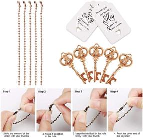 img 2 attached to 🔑 WODEGIFT 60 PCS Key Bottle Openers: Vintage Skeleton Key Style for Rustic Wedding Favors, Engagement, Christmas, Party - Rose Gold