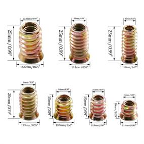 img 3 attached to 🪜 Glarks 95Pcs Zinc Alloy Hex Flanged Screw-in Nut Hex Socket Drive Threaded Insert Nuts Assortment Set for Wood Furniture: Enhance Your Furniture Assembly with Premium Quality Inserts!
