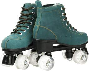 img 3 attached to 🛼 Inline Skates Unisex Adjustable Double Row Four-Wheel Skates Comfortable Skates Roller for Adults and Teens - Get the Best Roller Skates