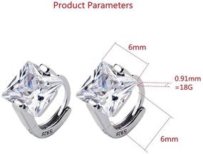 img 3 attached to Princess Cartilage Earrings Solitaire Hypoallergenic Girls' Jewelry