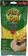 pine-sol premium latex gloves: ultimate protection from bacteria, germs, chemicals, and odors – ideal for indoor/outdoor cleaning, washing, gardening – xl size, 1 pair (pack of 2), yellow logo