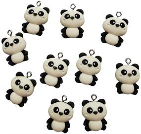 img 1 attached to 🐼 Cute Panda Pendant Charms for DIY Jewelry Making: Bracelets, Necklaces, Earrings & Keychains - AMOBESTER