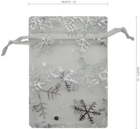 img 2 attached to 🎁 Ankirol 100pcs Christmas Organza Favor Bags - Elegant Snowflake Design with Silver Print for Jewelry, Candy & Gifts - 4x6 Inch Size