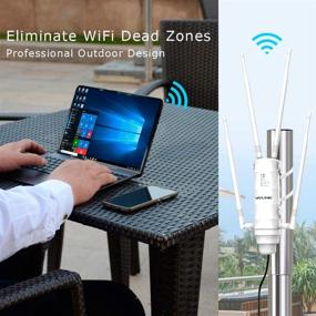 img 3 attached to 📶 WAVLINK AC1200 Weatherproof High Power WiFi Range Extender/Wireless Access Point/Mesh with Passive POE, Dual Band 2.4GHz 300Mbps+5.8 GHz 867Mbps, 4x7dBi Omni Directional Detachable Antenna