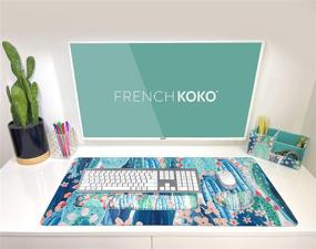 img 1 attached to 🌵 Fashionable French Koko Large Mouse Pad, Extended Desk Mat, Keyboard Pad, Desktop Accessories for Home School College Decor Supplies, Stylish Mousepad for Big Computer Office, Must-Have Essentials for Women Girls, XL Pink and Green Cute Cactus Design