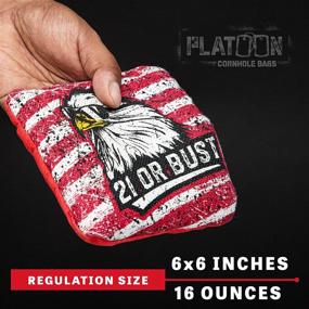 img 3 attached to 🎯 Platoon Tournament Series Cornhole Bags - Professional Dual-Sided Slick and Sticky Bags - Made in USA