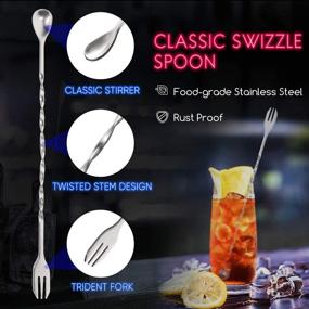 img 2 attached to 🍹 Hiware 10 Inch Stainless Steel Cocktail Muddler and Mixing Spoon Home Bar Tool Set: Perfect for Creating Delicious Mojitos and Fruit-based Drinks