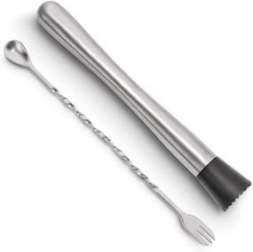 img 4 attached to 🍹 Hiware 10 Inch Stainless Steel Cocktail Muddler and Mixing Spoon Home Bar Tool Set: Perfect for Creating Delicious Mojitos and Fruit-based Drinks