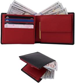 img 2 attached to RFID Trifold Leather Wallet Red