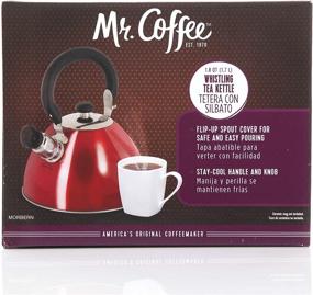 img 1 attached to ☕ Красный нержавеющий стальной свистящий чайник от Mr. Coffee Morbern - 1,8 кварты