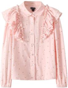 img 4 attached to Sofinee Place Button Blouse Spring Girls' Clothing