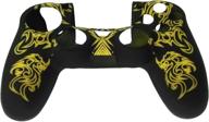 yellow silicone gel rubber skin case cover with totem pattern for ps4 controller by yueton логотип