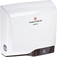 💨 world dryer l-974 slimdri ada compliant aluminum hand dryer with surface mounting, in white, 120/208/240v logo