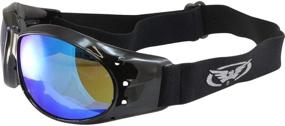 img 2 attached to 👀 Global Vision Eliminator Padded Riding Goggles - Black Frames, Red Mirror Lens & Blue Mirror Lens Combo
