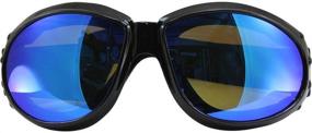 img 3 attached to 👀 Global Vision Eliminator Padded Riding Goggles - Black Frames, Red Mirror Lens & Blue Mirror Lens Combo