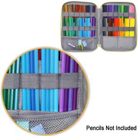 img 2 attached to YOUSHARES Large Capacity Pencil Case - 96 Slots, Zippered Pen Organizer Bag for Prismacolor Watercolor Coloring Pencils, Gel Pens - Ideal for Students & Artists (Animal Graffiti)