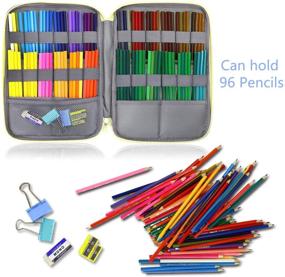 img 3 attached to YOUSHARES Large Capacity Pencil Case - 96 Slots, Zippered Pen Organizer Bag for Prismacolor Watercolor Coloring Pencils, Gel Pens - Ideal for Students & Artists (Animal Graffiti)