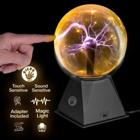 img 3 attached to 🔮 7 Inch Kicko Orange Plasma Ball - Nebula, Thunder Lightning - Plug-in for Halloween Parties, Decorations, Prop - Kids Bedroom Home