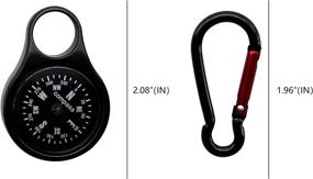 img 3 attached to 🧭 2-Pack Sanung C-50 Mini Survival Compass with Carabiners - Zinc Alloy Clip-on Direction Guide Keychain Holders for Outdoor Camping, Hiking, Hunting, and Mountaineering