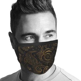 img 3 attached to 🌟 Golden Vintage Paisley Balaclava Mask: Stylish Washable Outdoor Face Cover for Men and Women