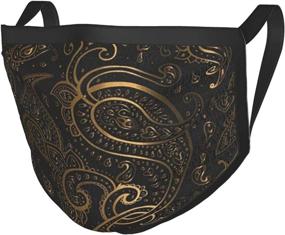 img 2 attached to 🌟 Golden Vintage Paisley Balaclava Mask: Stylish Washable Outdoor Face Cover for Men and Women