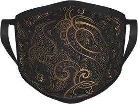 img 4 attached to 🌟 Golden Vintage Paisley Balaclava Mask: Stylish Washable Outdoor Face Cover for Men and Women