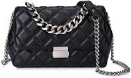 stylish convertible designer quilted leather shoulder handbags purse with metal chain for women logo