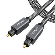 🔊 ivanky 10 feet digital optical audio cable - flawless sound, secure connection - slim braided cord for sound bar, tv, ps4, xbox, samsung, vizio - grey logo