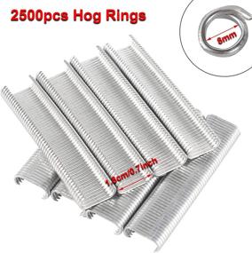 img 2 attached to Комплект плоскогубцев KING PIECES Hog Ring: Ручная сшивальная пневматическая гвоздодерка с 2500 штуками 🐷 C7 Свинцовых нужных колечек - эффективный инструмент для установки хомутов на заборы для животных, клетки для птиц, матрацы, автомобильные подушки.