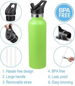 img 3 attached to 🥤 N-brand Straw Lid for Hydro Flask Standard Mouth: Replacement Lid with Straws for 18oz, 21oz, and 24oz Narrow Mouth Standard Size Sport Cap