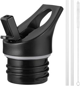 img 4 attached to 🥤 N-brand Straw Lid for Hydro Flask Standard Mouth: Replacement Lid with Straws for 18oz, 21oz, and 24oz Narrow Mouth Standard Size Sport Cap