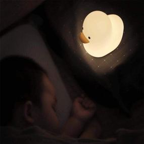 img 1 attached to 🦆 iPalmay USB Rechargeable Night Lights for Kids - ABS+PC Bedside Lamp for Breastfeeding with Touch Control and Timer Setting - White Duck