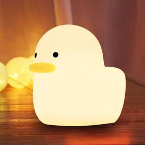 img 4 attached to 🦆 iPalmay USB Rechargeable Night Lights for Kids - ABS+PC Bedside Lamp for Breastfeeding with Touch Control and Timer Setting - White Duck