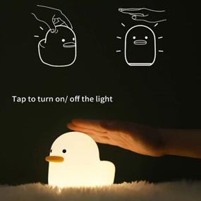 img 2 attached to 🦆 iPalmay USB Rechargeable Night Lights for Kids - ABS+PC Bedside Lamp for Breastfeeding with Touch Control and Timer Setting - White Duck