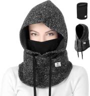 🧣 winter balaclava hat with neck warmer mask for sporty street fashion skiing logo